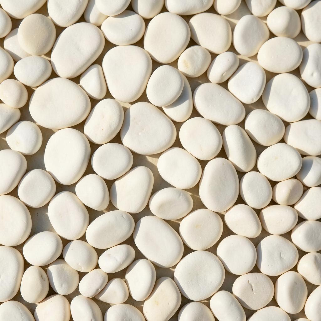 White rounded pebbles sample